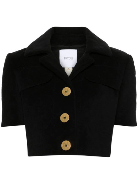  Patou Terry-cloth Cropped Jacket - Black 