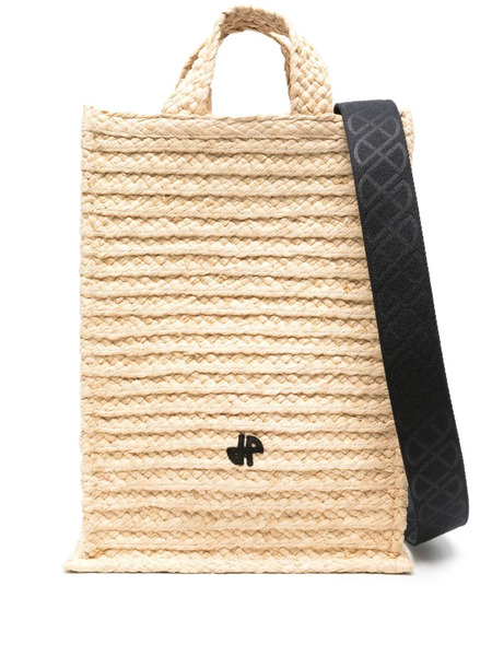  Patou Vertical Jp Raffia Tote Bag - Neutrals 