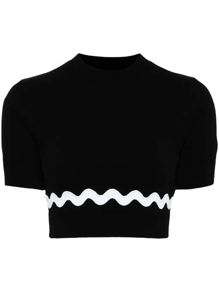  Patou Wave Cropped Sweater - Black 