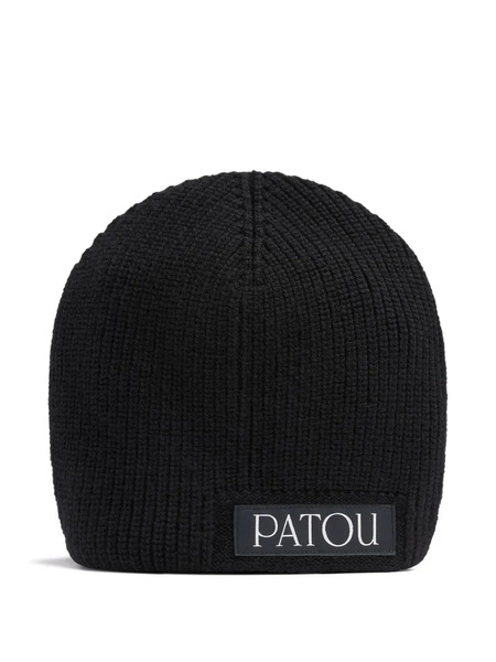  Patou Wool Logo Beanie - Black 