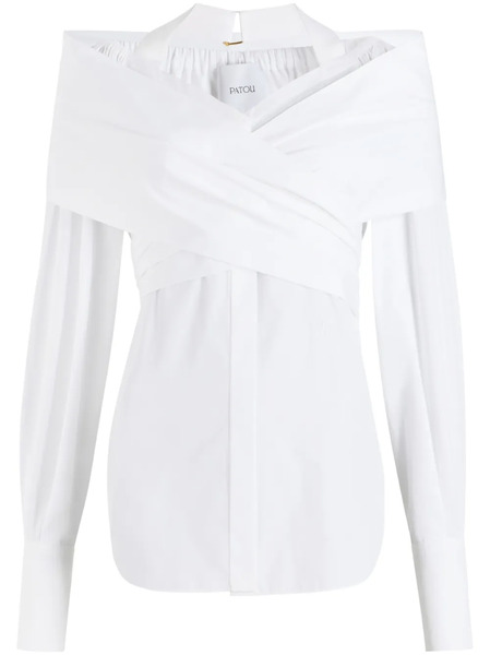  Patou Wrap Poplin Blouse - White 