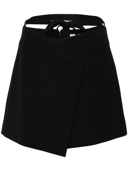  Patou Wraparound Wool Miniskirt - Black 