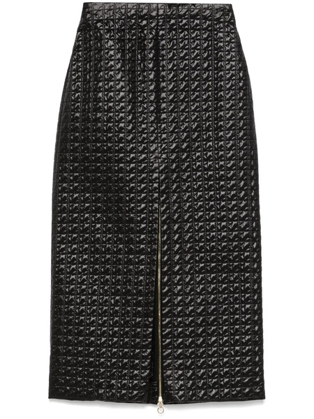  Patou Zip-up Quilted Midi Skirt - Black 