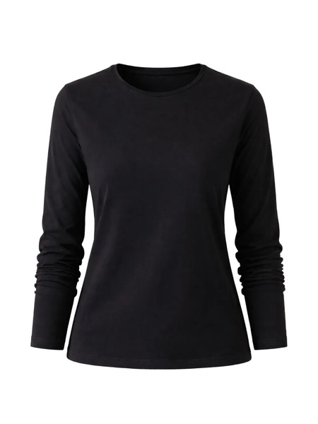  Patrick Assaraf Crew Neck Long-sleeved T-shirt - Black 