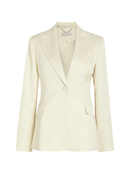  Patrick Assaraf Floral-embroidered Single-breasted Blazer - Neutrals 