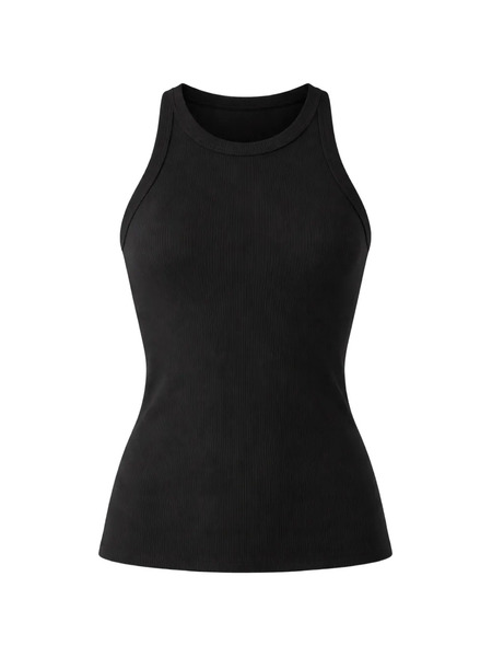  Patrick Assaraf Ribbed Tank Top - Black 