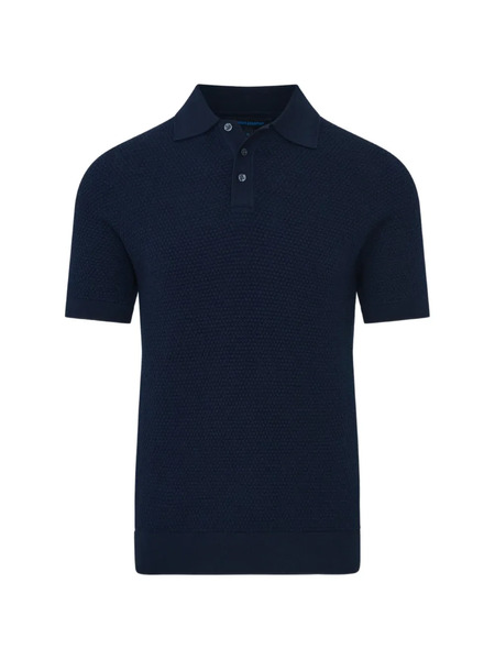  Patrick Assaraf Textured Polo Shirt - Blue 