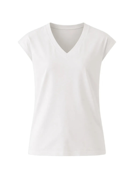  Patrick Assaraf V-neck Cotton T-shirt - White 