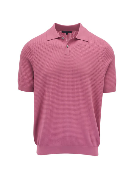  Patrick Assaraf Waffle-knit Polo Shirt - Pink 