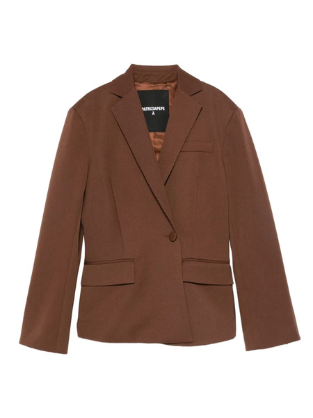  Patrizia Pepe Asymmetrical Single-button Blazer - Brown 