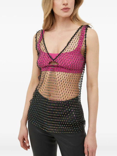  Patrizia Pepe Beaded Net Top - Black 