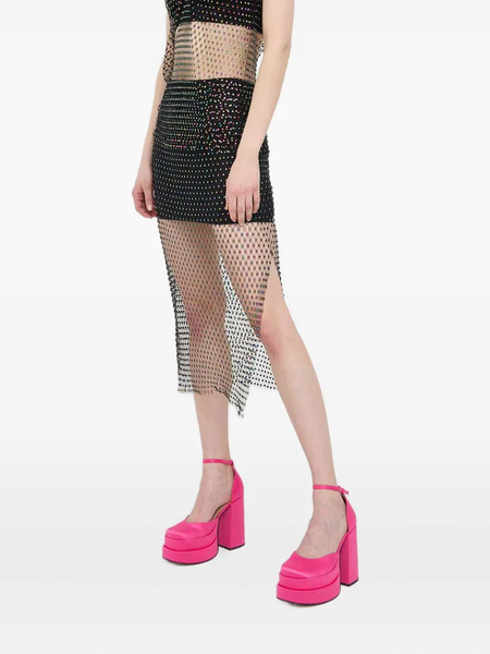  Patrizia Pepe Beaded Split Midi Skirt - Black 