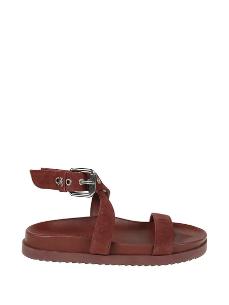  Patrizia Pepe Buckle Strap Leather Sandals - Red 