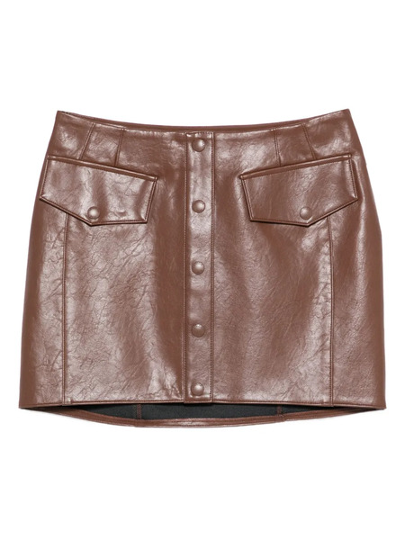  Patrizia Pepe Button-fastening Mini Skirt - B834 Earth Brown 