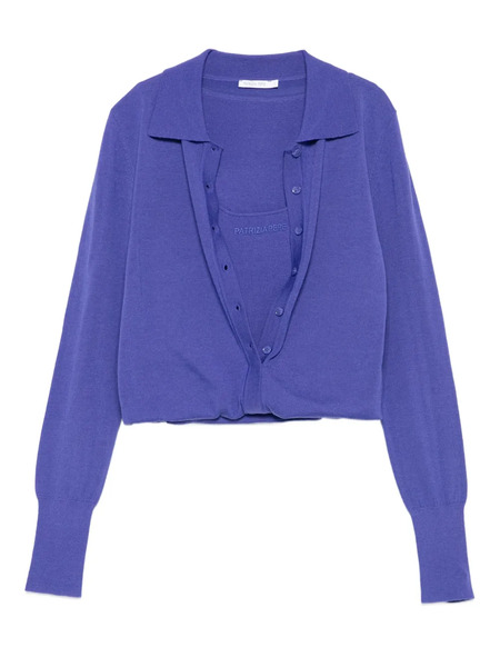  Patrizia Pepe Button-fastening Wool Cardigan - Purple 