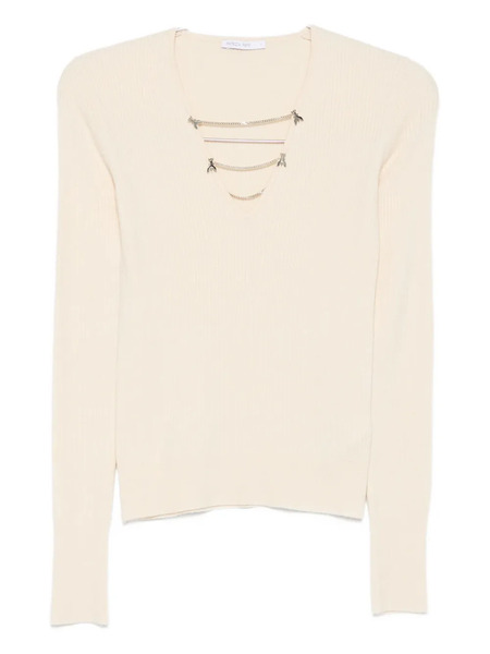 Patrizia Pepe Chain-embellished Sweater - Neutrals 