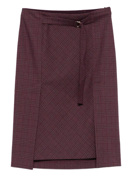  Patrizia Pepe Checked Midi Skirt - Red 