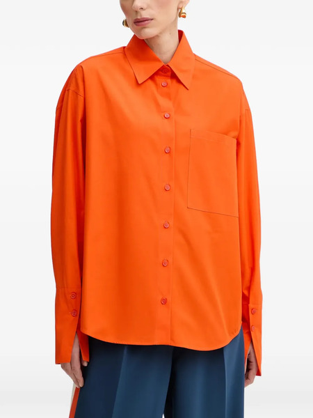  Patrizia Pepe Chest-pocket Oversized Shirt - Orange 