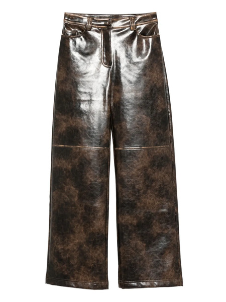  Patrizia Pepe Coated-fabric Printed Trousers - Brown 