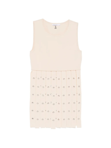  Patrizia Pepe Crew Neck Fringed-detail Vest - Neutrals 