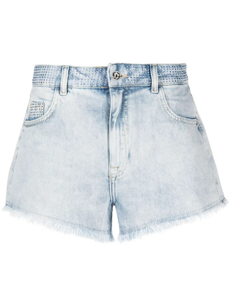  Patrizia Pepe Crystal-embellished Denim Shorts - Blue 