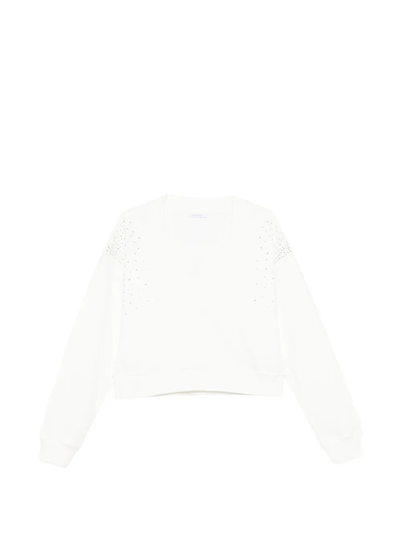  Patrizia Pepe Crystal-embellishment Sweatshirt - White 