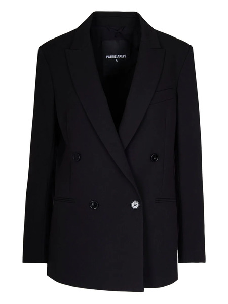  Patrizia Pepe Double -breasted Blazer - Black 