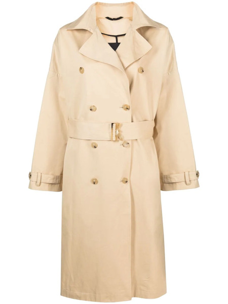  Patrizia Pepe Double-breasted Cotton Coat - Neutrals 
