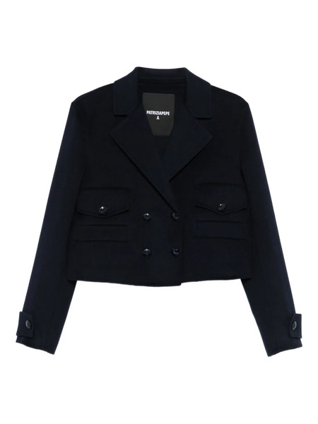  Patrizia Pepe Double-breasted Flap-pocket Jacket - Blue 