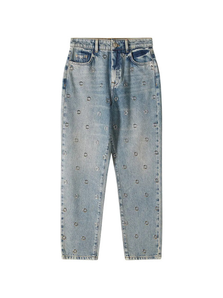  Patrizia Pepe Eyelet Washed Jeans - Blue 