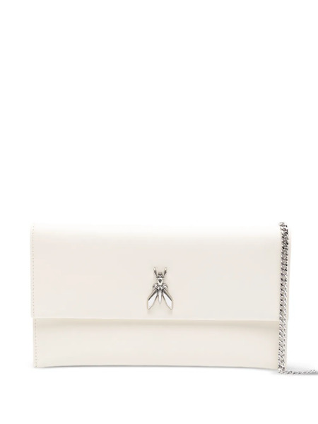  Patrizia Pepe Fly Chain Leather Clutch Bag - Neutrals 