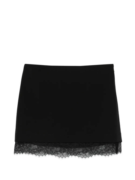  Patrizia Pepe Lace-hem Mini Skirt - Black 