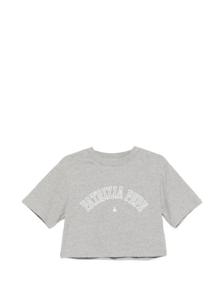  Patrizia Pepe Logo Cropped T-shirt - Grey 