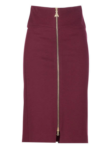  Patrizia Pepe Logo-embellished Zip-front Midi Skirt - Red 