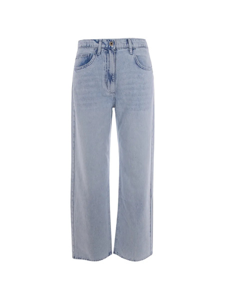  Patrizia Pepe Logo-embroidery Denim Jeans - Blue 