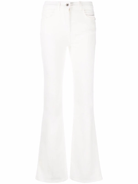  Patrizia Pepe Logo Patch Flared Jeans - White 