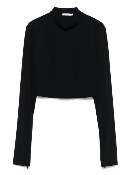  Patrizia Pepe Long-sleeve High-neck Top - Black 