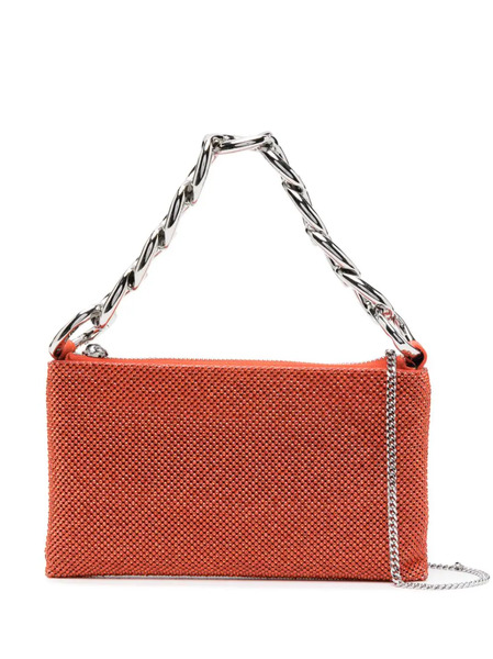  Patrizia Pepe Maxichain Rhinestone Clutch Bag - Orange 
