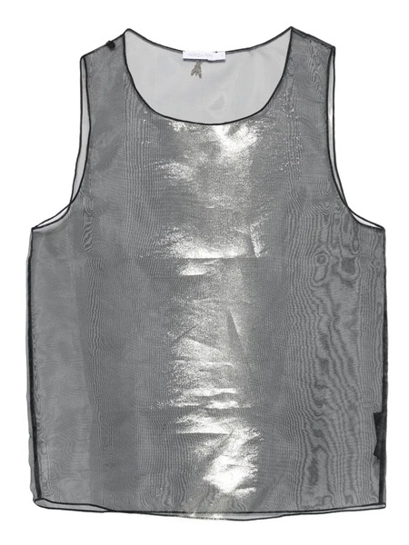  Patrizia Pepe Metallic Organza Top - Grey 