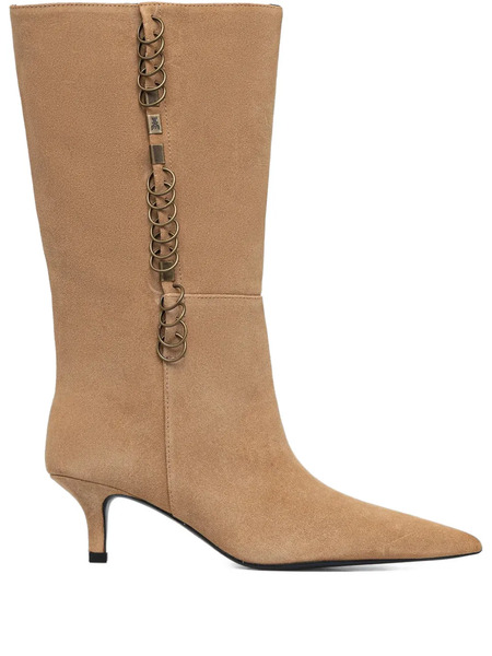  Patrizia Pepe 55mm Chain-detail Pointed-toe Boots - Neutrals 