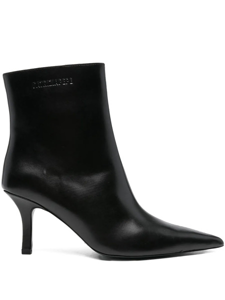  Patrizia Pepe 75mm Leather Ankle Boots - Black 