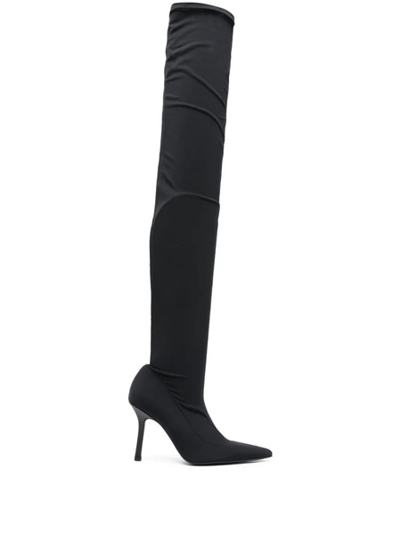  Patrizia Pepe 85mm Stretch Heeled Boots - Black 