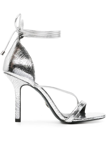  Patrizia Pepe 95mm Tie Sandals - Silver 