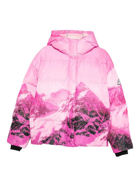  Patrizia Pepe Mountain Print Puffer Jacket - Pink 