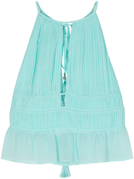  Patrizia Pepe Pleated Sleeveless Top - Blue 