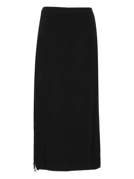  Patrizia Pepe Ribbed Midi Skirt - Black 