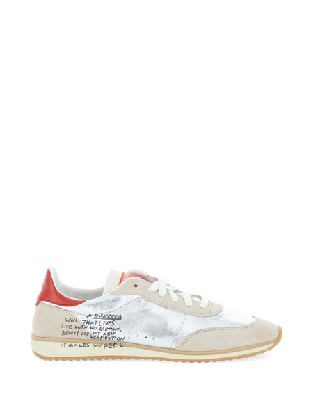  Patrizia Pepe Running Skin Laminated Sneakers - Silver 