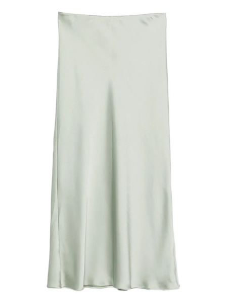  Patrizia Pepe Satin Midi Skirt - Green 