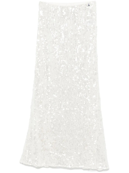 Patrizia Pepe Sequinned Tulle Midi Skirt - White 