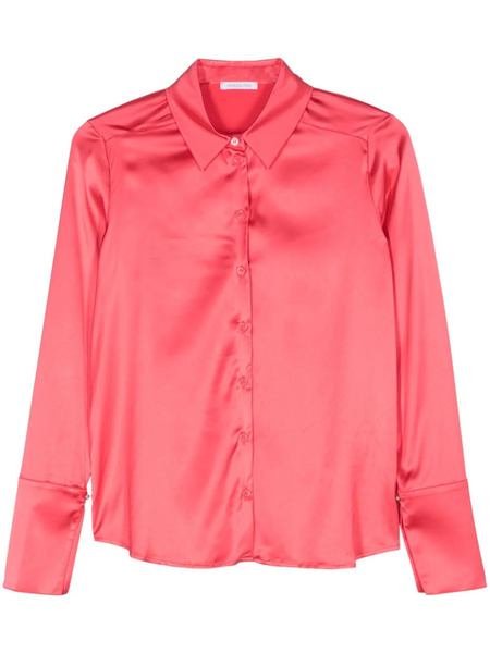  Patrizia Pepe Spread-collar Satin Shirt - Pink 